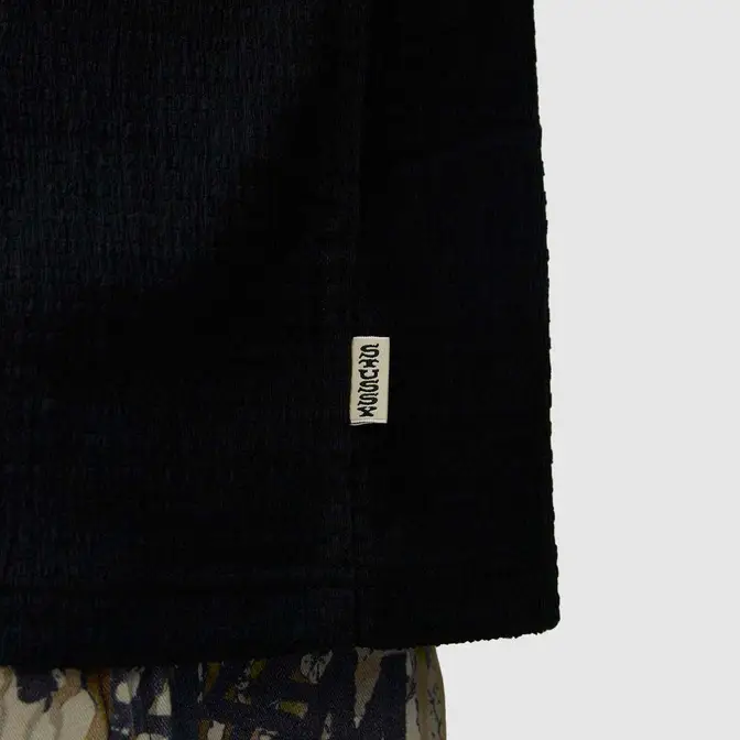 Stüssy Wrinkly Gingham Short Sleeve Shirt Black Closeup