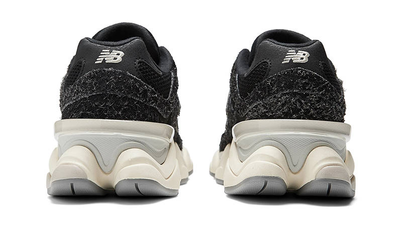 The New Balance 9060 Black Hairy Suede U9060HSD Back