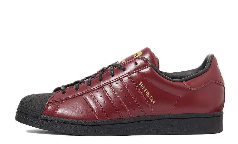 Adidas superstar red black cheap gold