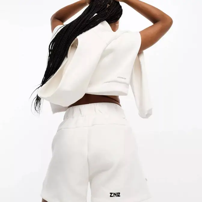 adidas climacool X Jenna Ortega High Rise Stretch Shorts Logo White Backside