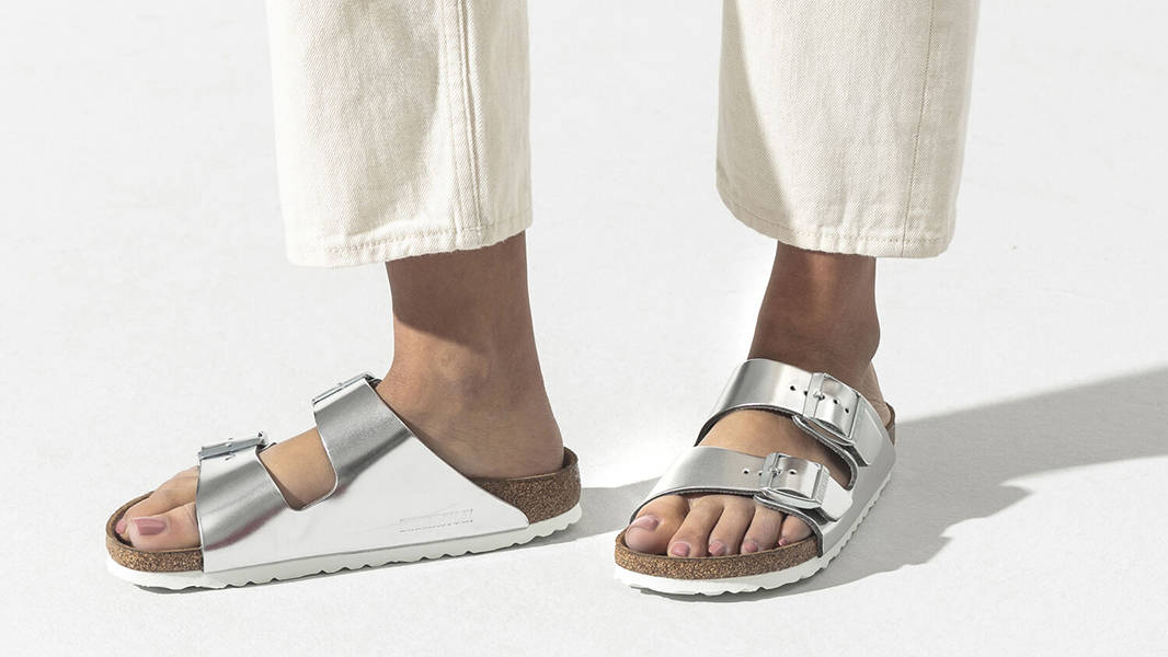 Birkenstock spotted best sale metallic silver