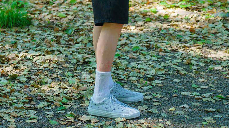 BoTT x Converse Proride SK OX Ice Blue on foot side