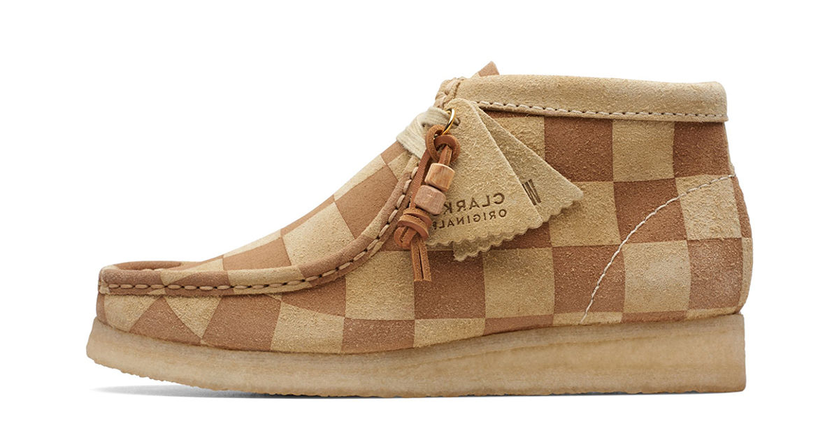 靴 Clarks Wallabees Checkerboard Maple clarks-wallabee-boots-