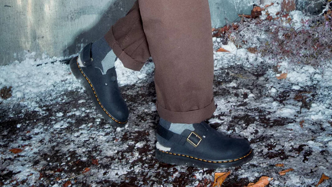Dr. Martens Jorge 2 Mules Black Archive 31264001 on feet