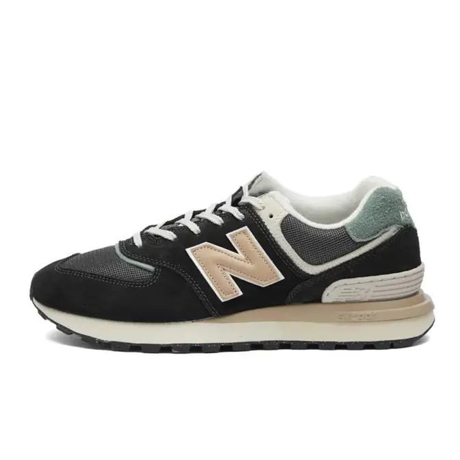 New balance 574 nb black grey suede men unisex casual lifestyle shoes ml574eve-d Green