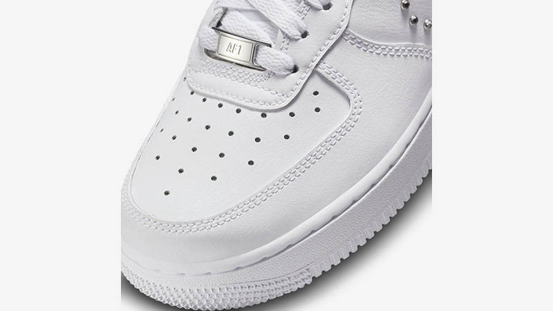 Nike Air Force 1 Low White Metallic Silver FQ8887-100 toebox