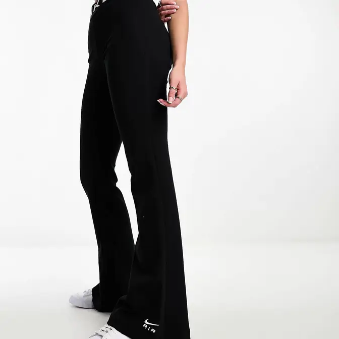 Nike Air high rise flared jersey trousers Black