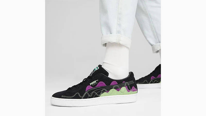 PUMA Suede Soundwave Black Spring Fern on foot