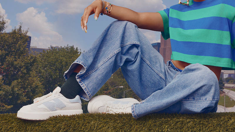 Storm Reid x New Balance CT302 Sea Salt Cyan CT302ST on feet