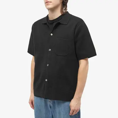 Stussy Perforated Swirl Knit Shirt Black Front