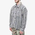 Stussy Stripe Sherpa Shirt Charcoal front
