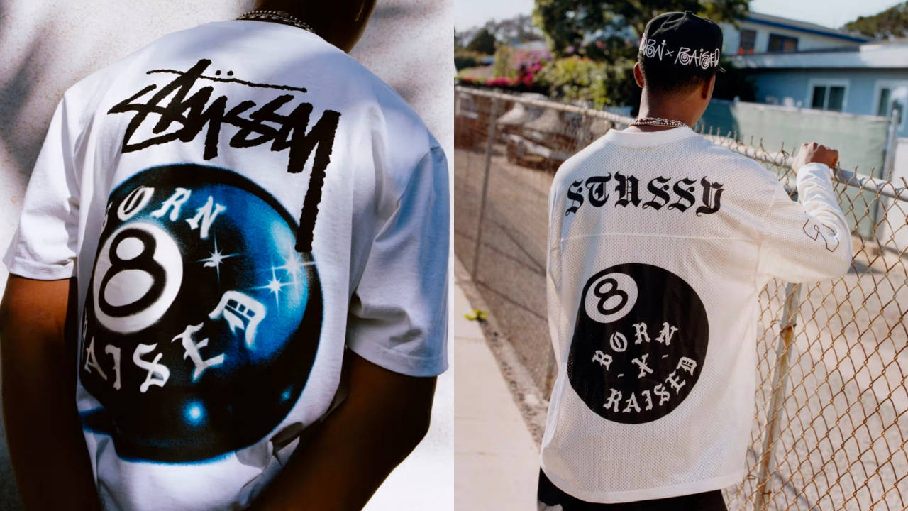 STUSSY × BORN X RAISED 8 Ball TeeSTUSSY