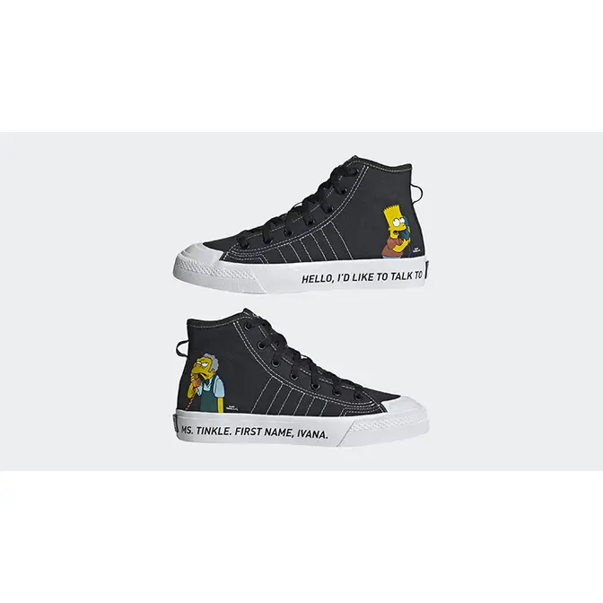 The Simpsons x adidas Nizza Hi RF J Pranks On Moe front side