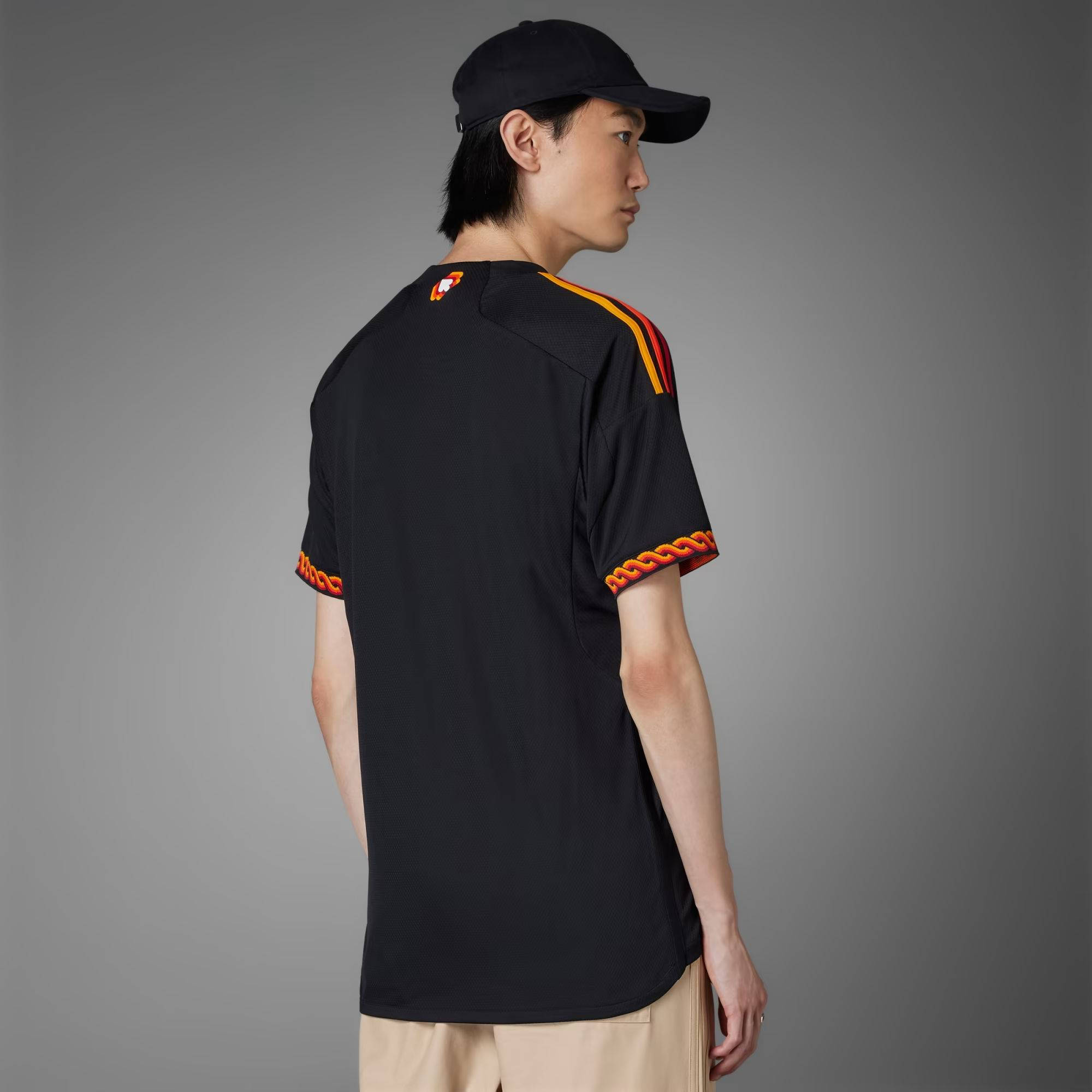 adidas AS Roma-23-24 Third Jersey Black Backside