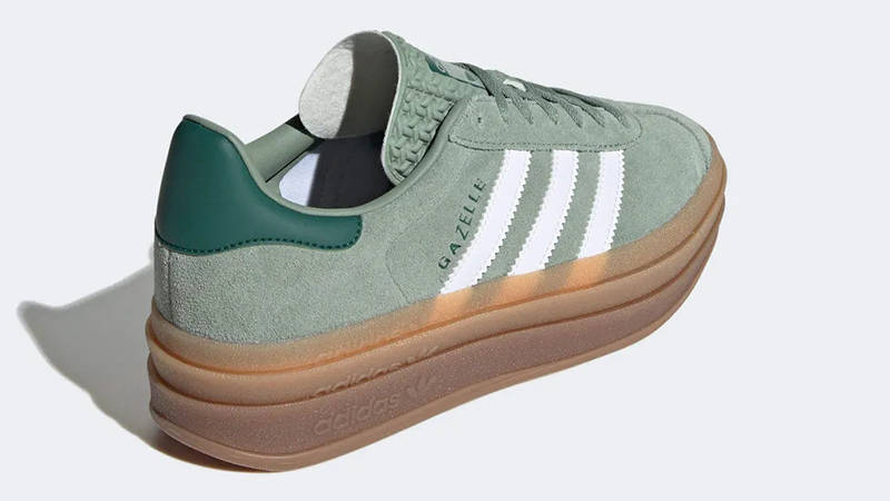 adidas Gazelle Bold Silver Green White ID6998 Back