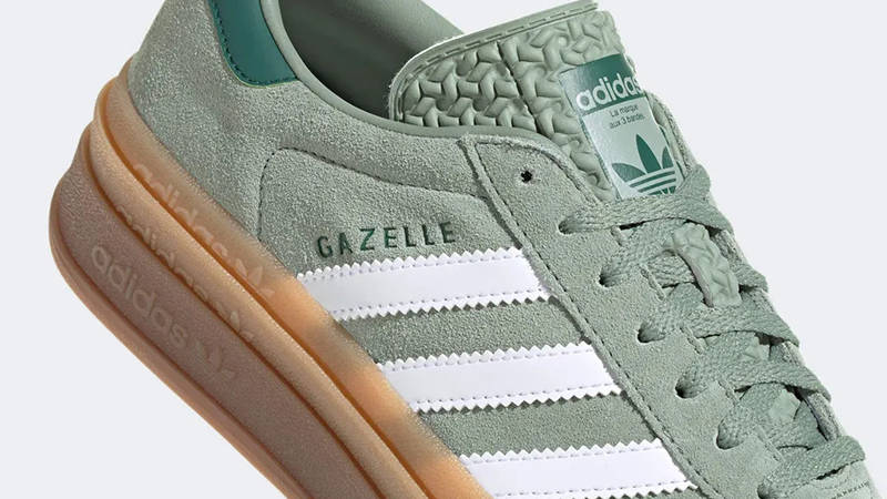 adidas Gazelle Bold Silver Green White ID6998 Detail