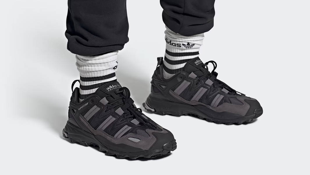 adidas Hyperturf Black Silver Grey GX2022 on feet