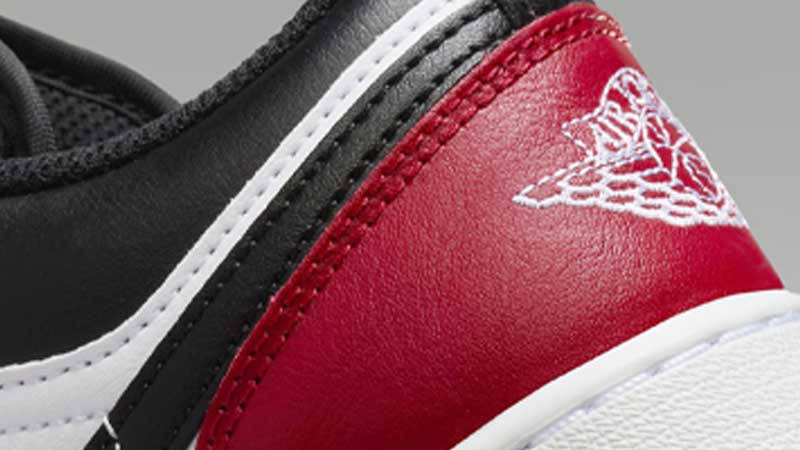 Air Jordan 1 Low GS Bred Toe 2023 Closeup