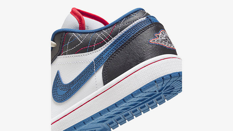 Air Jordan 1 Low White Industrial Blue heel