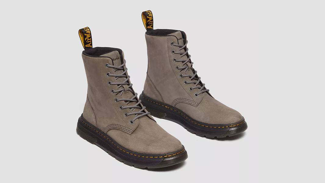 Dr. Martens Crewson Leather Lace Up Boots Gunmetal 31225029 Front