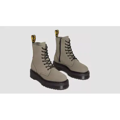 Dr. Martens Jadon Platform Boots Nubuck Nickel Grey 31296059 Front