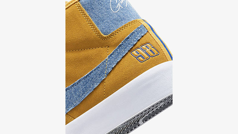 Grant Taylor x Nike SB Blazer High Yellow heel