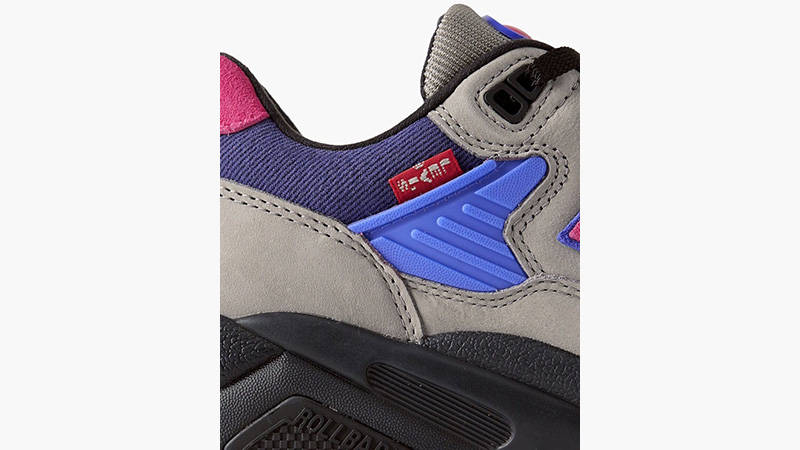 Levi’s x New Balance 580 Grey Multi closeup