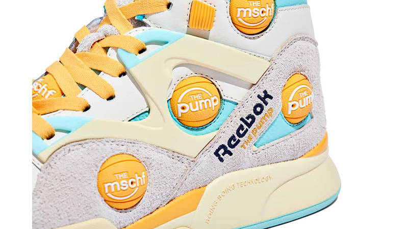 MSCHF x Reebok Pump Omni Zone IX Sunbleached side branding