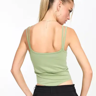 Nike Mini Swoosh Cami Bodysuit Oil Green Backside