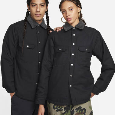 nike sb padded flannel skate jacket black feature w380 h380