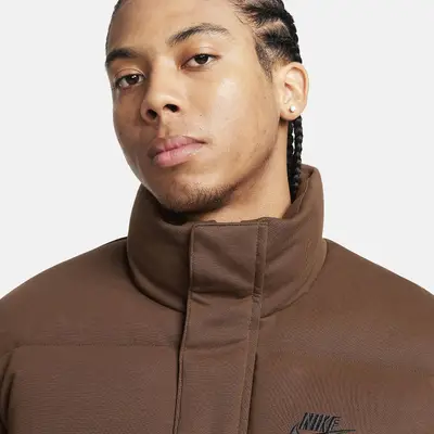 Nike Sportswear Oversized Puffer Jacket Brown Front
