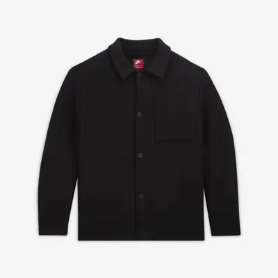 real nike lebron high tops velcro Oversized Shirt-Jacket Black front