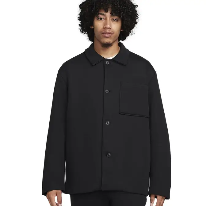 real nike lebron high tops velcro Oversized Shirt-Jacket Black