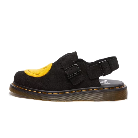 Smiley x Dr. Martens Jorge Suede Mules Black Yellow 31391005