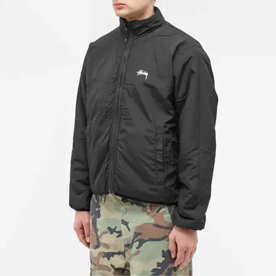 Stussy Sherpa Reversible Fleece Jacket Black Front Full