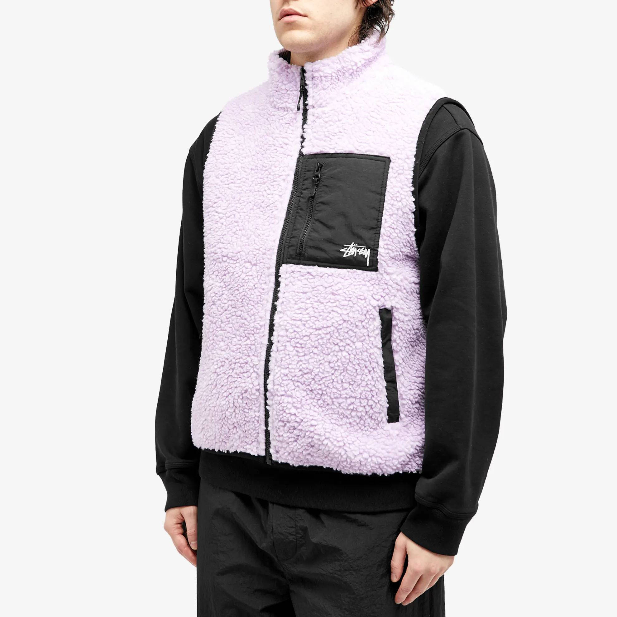 Stüssy Sherpa Reversible Fleece Vest | Where To Buy | 118528-oliv