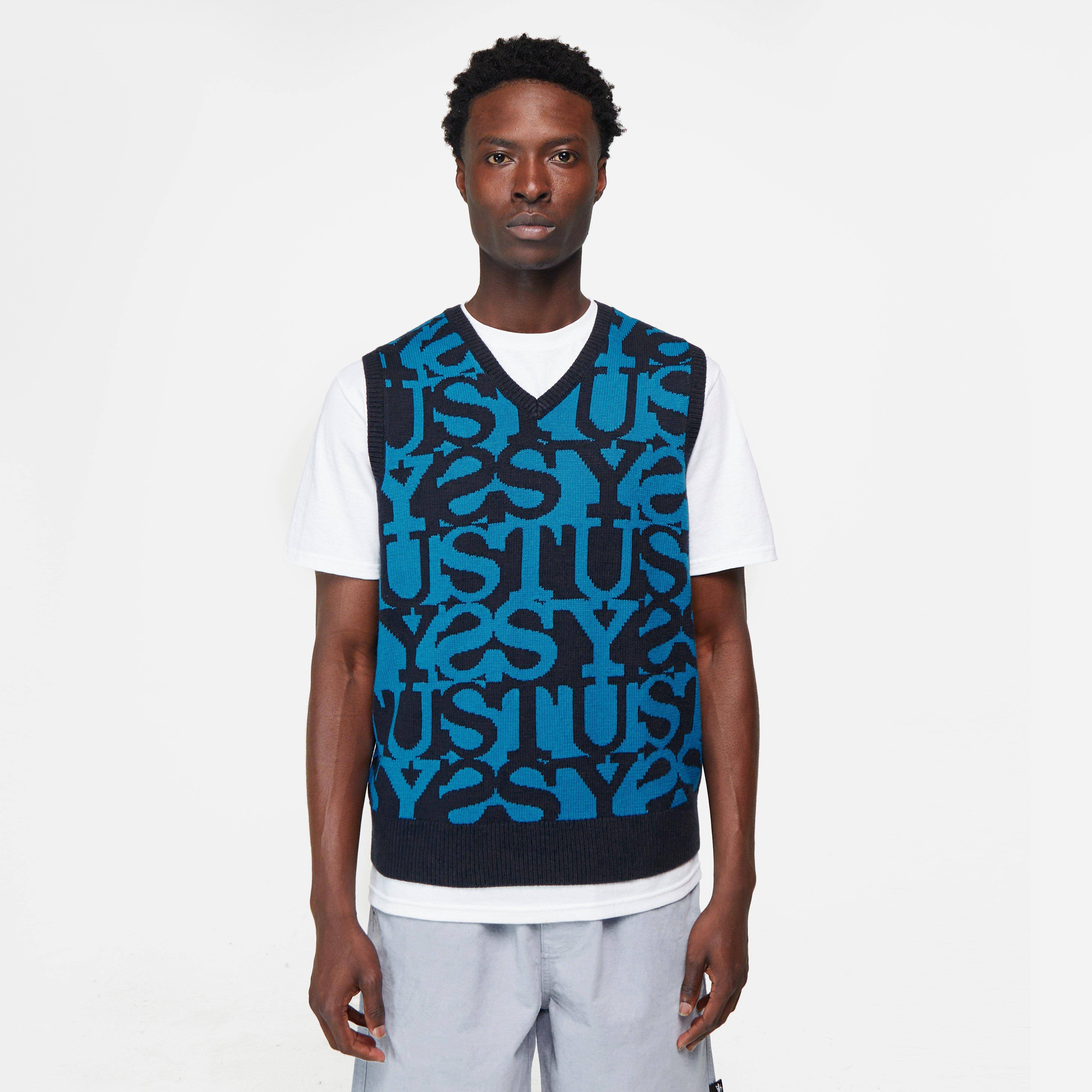 Stussy blue discount sweater vest