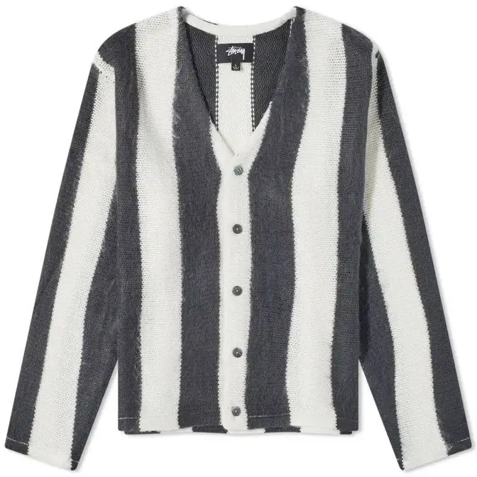 Stussy Stripe Brushed Cardigan Natural Feature