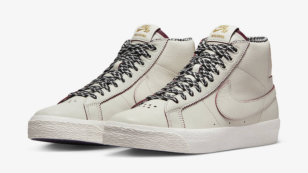 Welcome Skateshop Madrid x Nike SB Blazer High White FQ0795-100 Side
