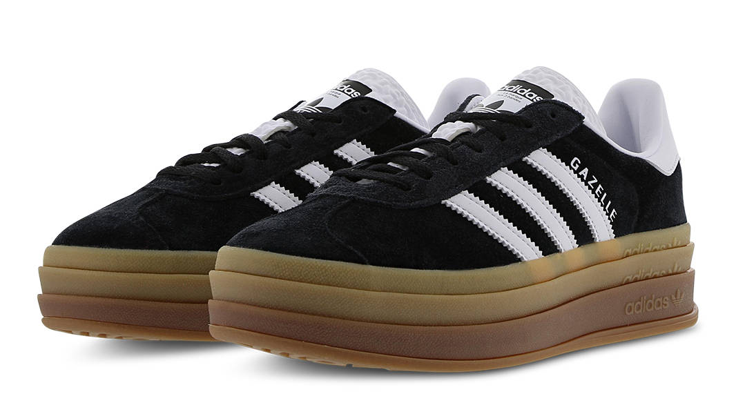 adidas Gazelle Bold Black White Gum Front