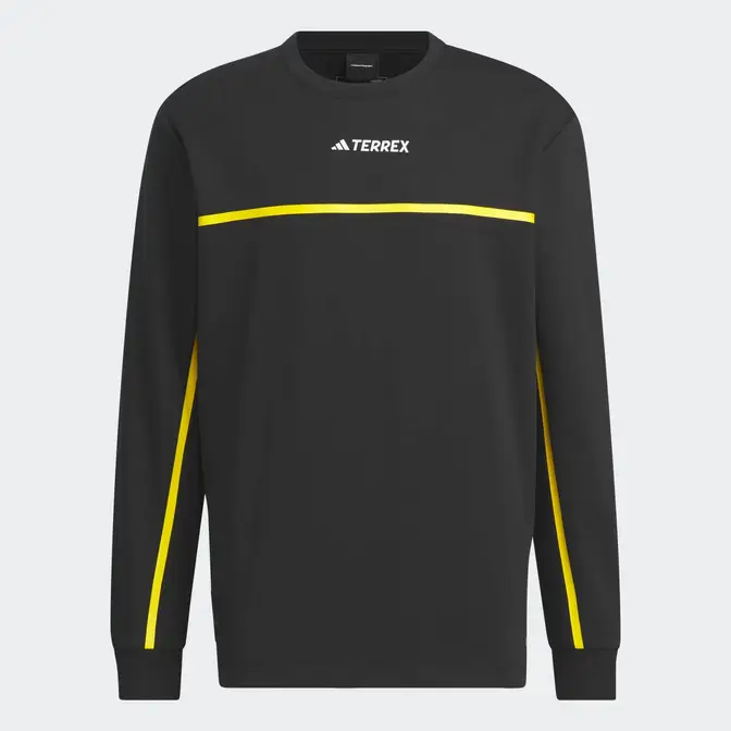 adidas National Geographic Long Sleeve Tech T-shirt Black Mockup Front