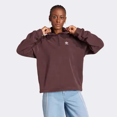 adidas Neutral Court 1_4 Zip Track Top Shadow Brown Front