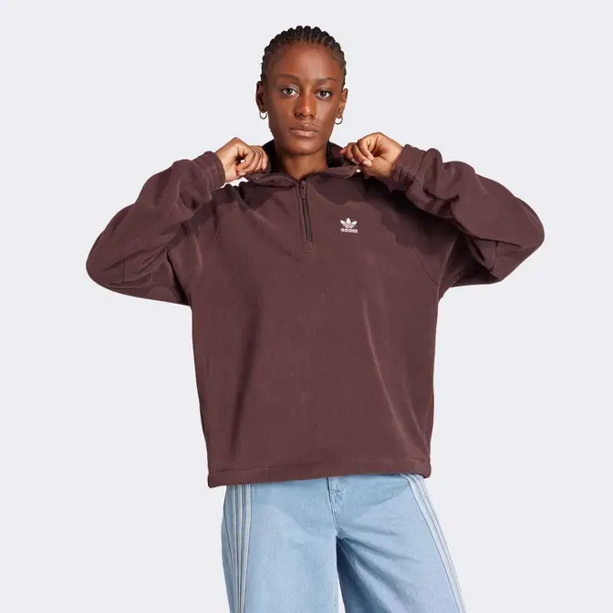 adidas Neutral Court 1_4 Zip Track Top Shadow Brown Front