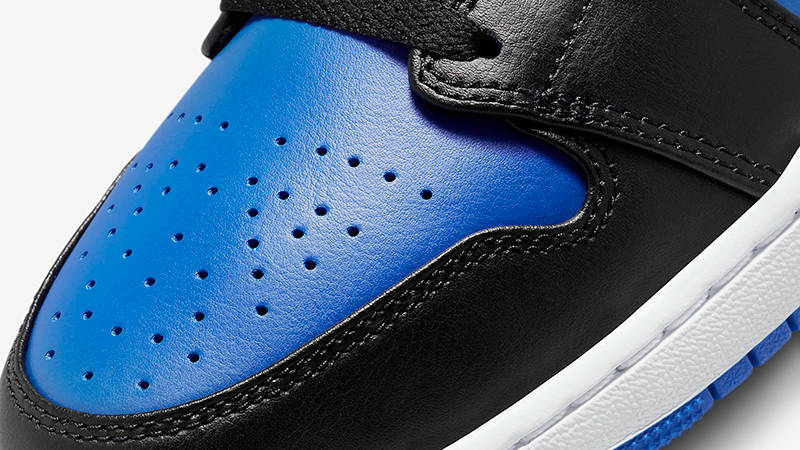 jordan mid blue and black on feet