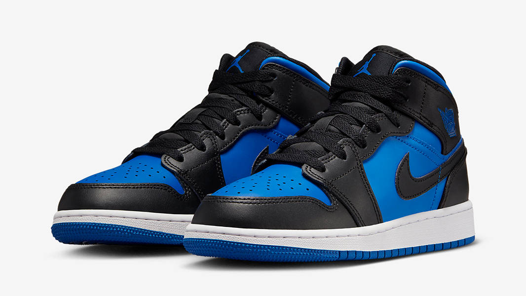 Air Jordan 1 Mid GS Black Royal Metallic DQ8423-042 Side