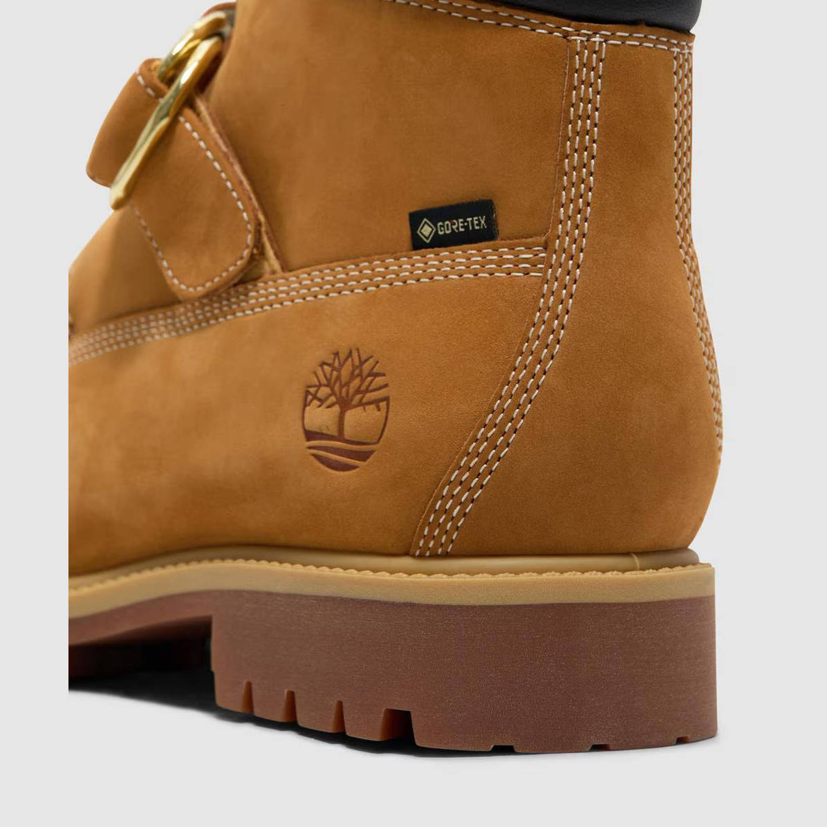 Beams x Timberland 6 Inch Mid Buckle GTX Boot Brown TB0A5NGSEYJ1 heel