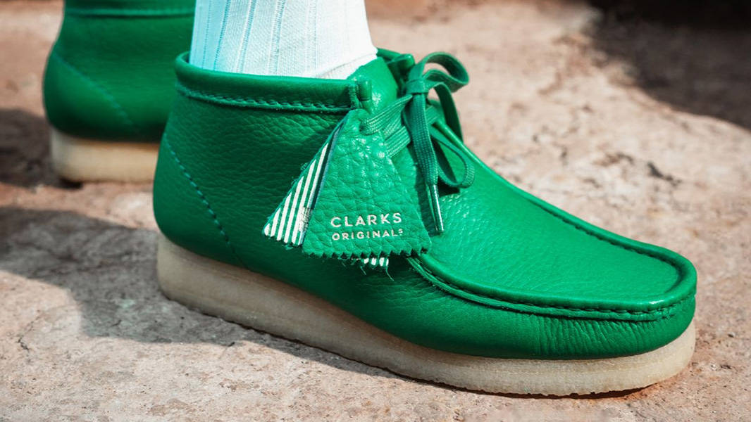 Clarks wallabee best sale cactus green