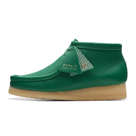 Clarks Originals Wallabee Leather Boots Cactus Green 26173234