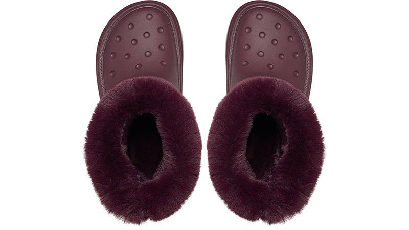 Crocs Stomp Lined Boot Dark Cherry from top