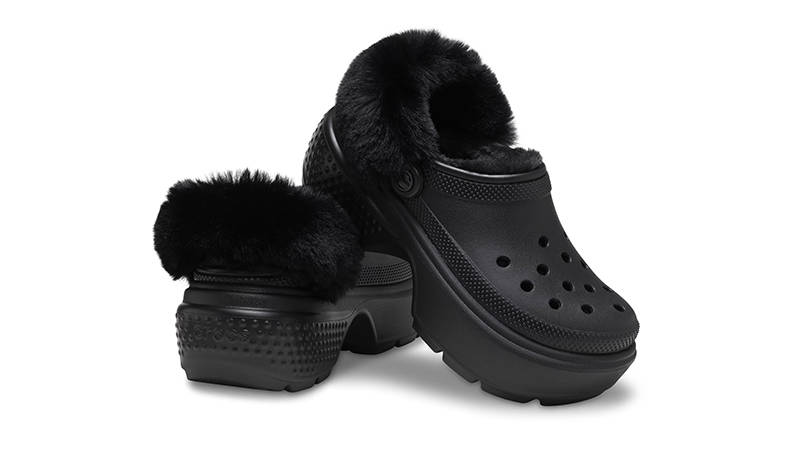 Crocs Stomp Lined Clog Black 208546-001 Front